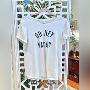 Old Navy White 'Oh Hey Vacay' Short Sleeve Tee